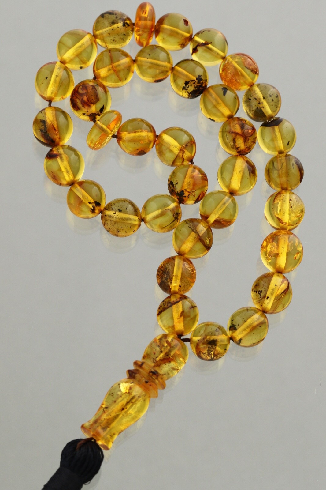 Islamic 33 Round Shape Prayer Beads Genuine BALTIC AMBER TASBIH 19.3g 240918-11