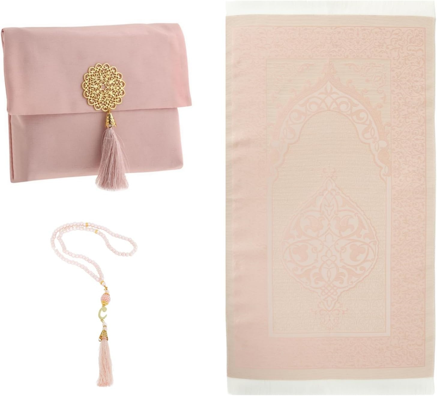 Lightweight Islamic Prayer Rug with Pearls & Travel Bag – Ideal for Ramadan