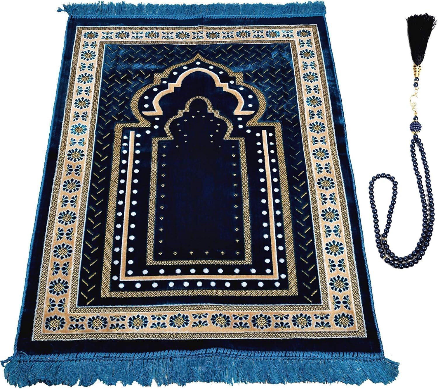 Prayer Mat Rug for Muslim Men, Women or Kids, Portable Praying Mat and Prayer Be