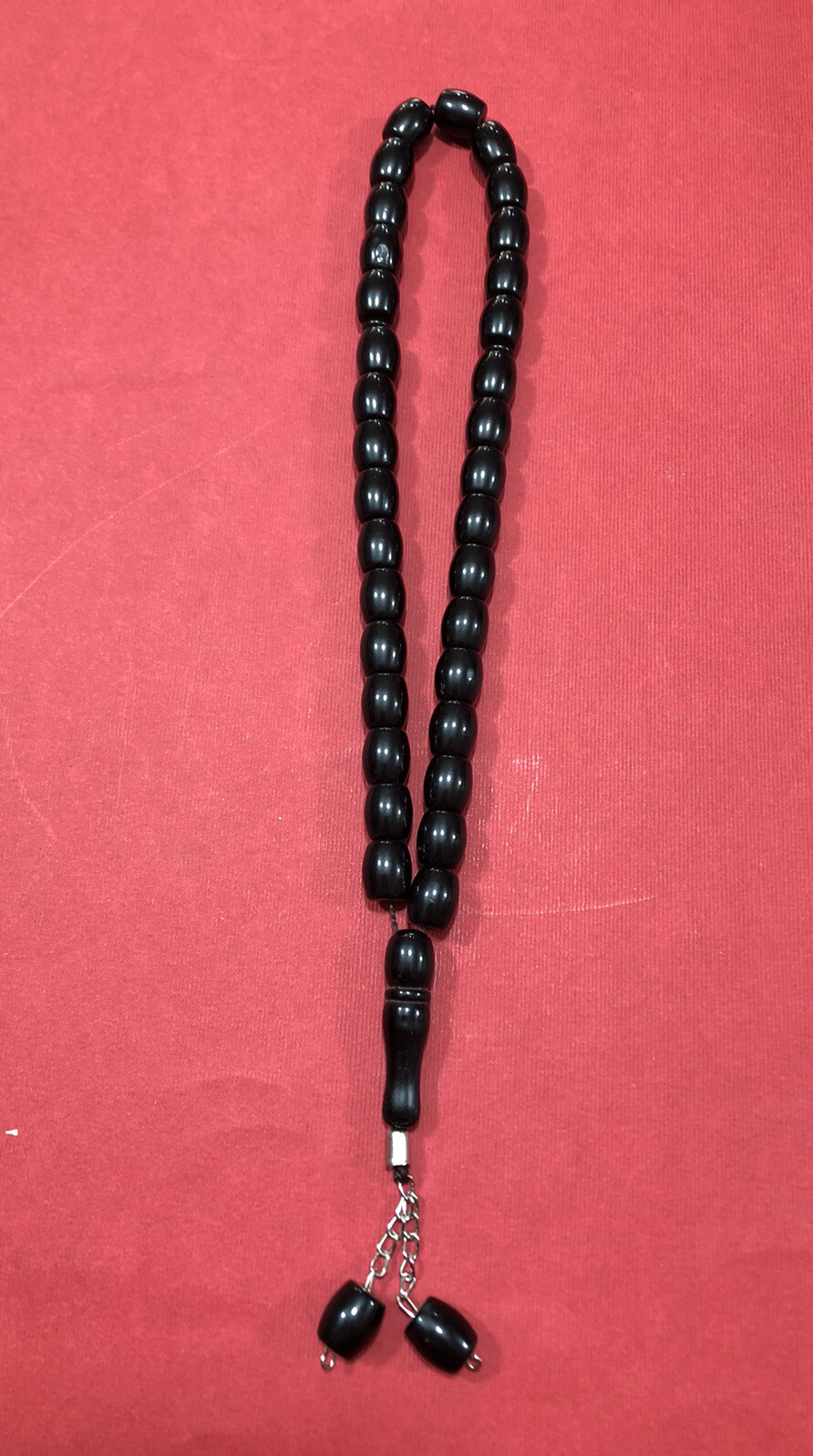 New Black TESPIH Masbaha Prayer Worry Beads Black Sibha Islamic 33 Bead-29 CM