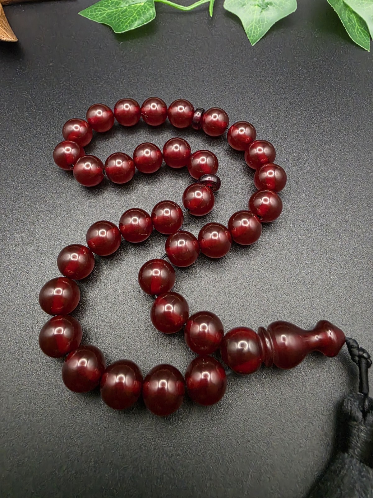 Collectible Red Faturan ISLAMIC PRAYER ROSARY 33 Beads Misbah مسباح سبحة فاتوران