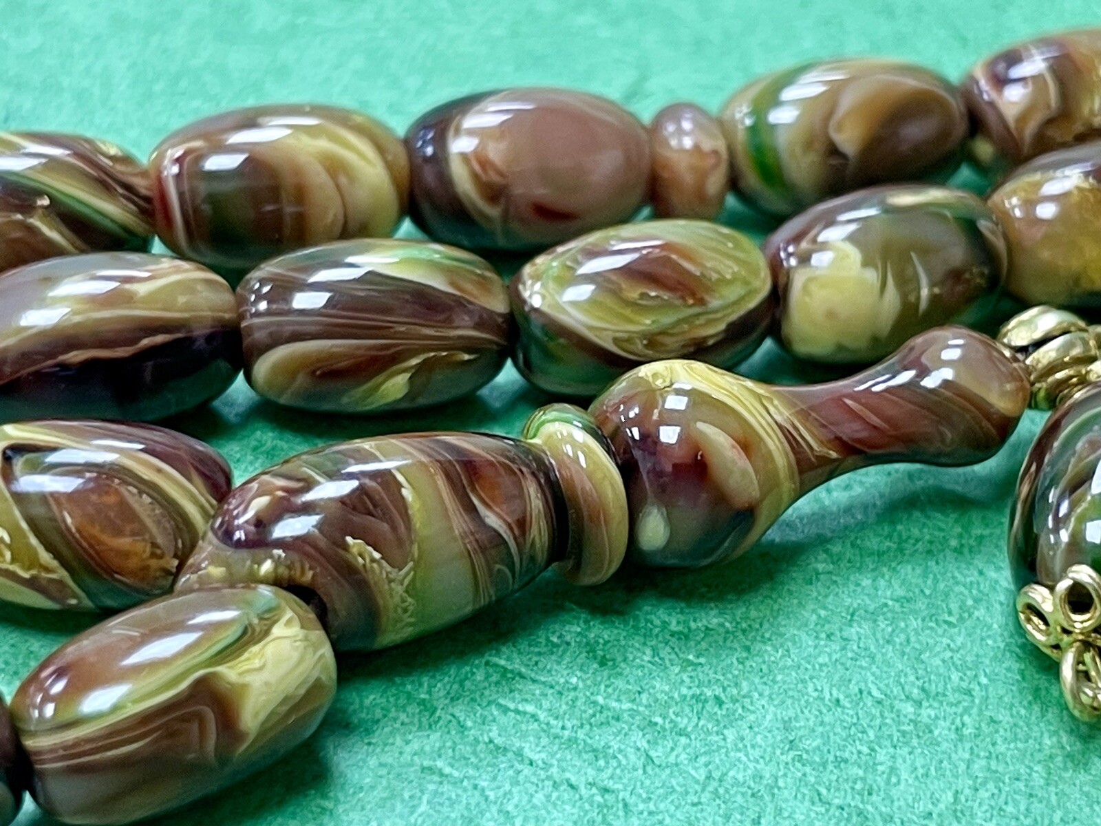 Unique Multi Color Faturan cherry amber bakelite islamic prayer 33 beads 18g R3