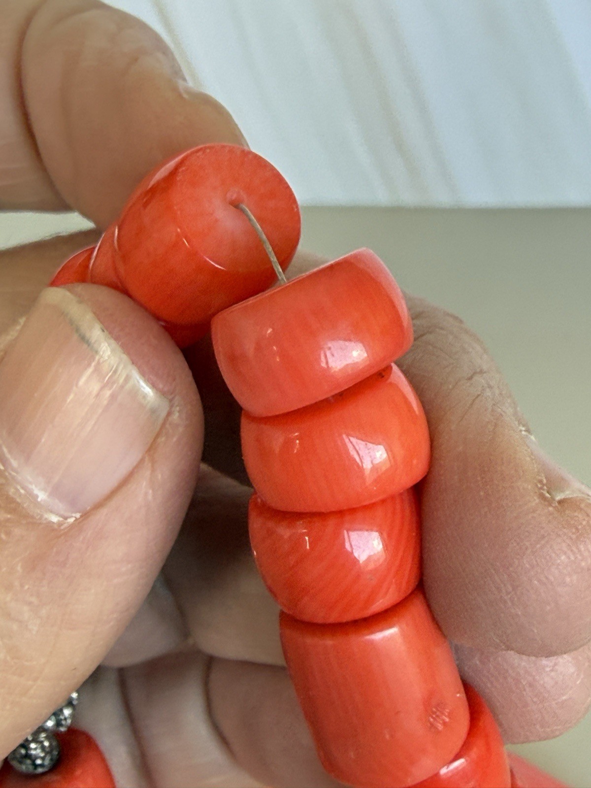 Antique mediterranean natural Red Salmon coral necklace, NO DYEING 135grams R3