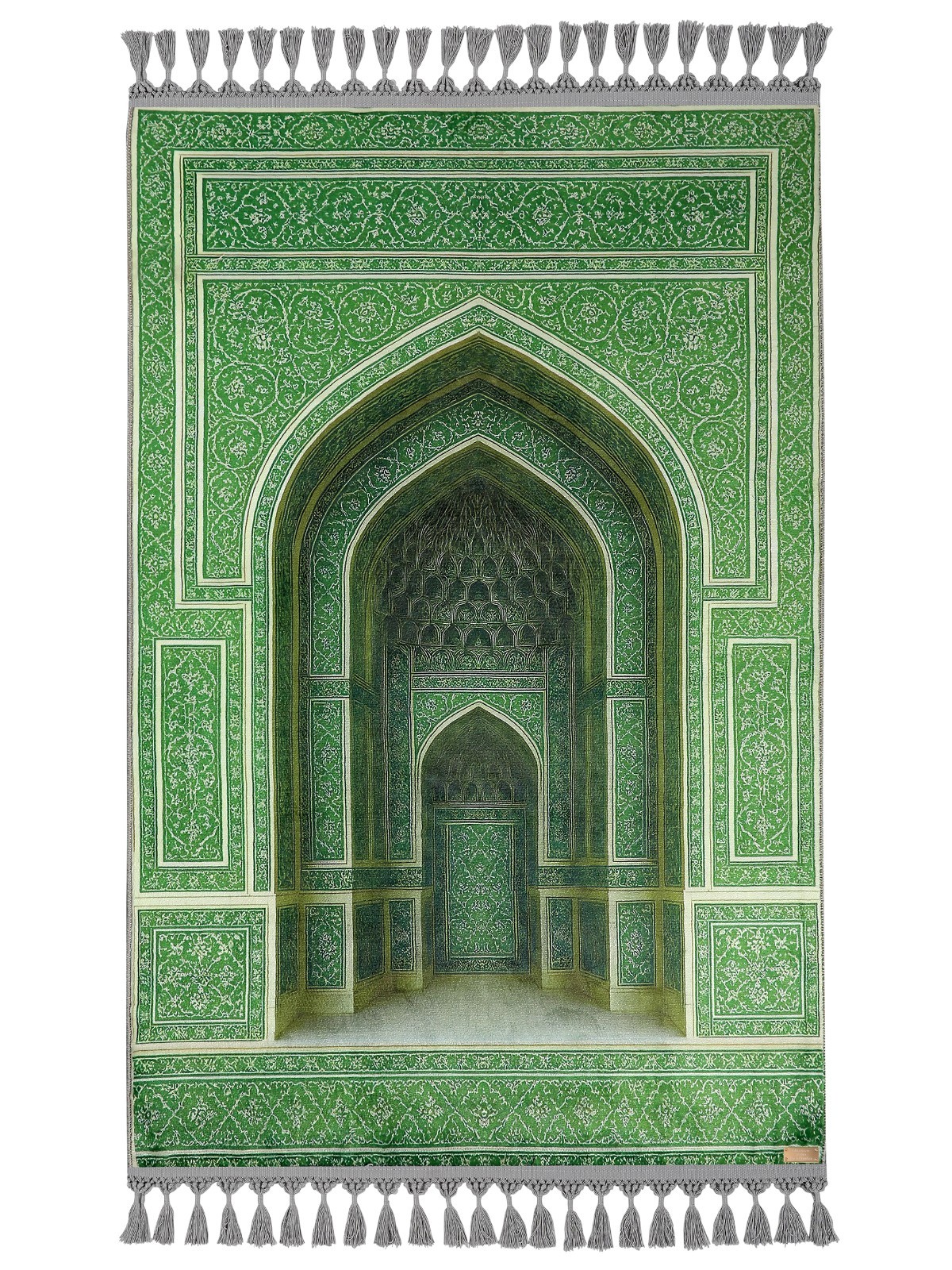 Green Prayer Rug Silky Soft Islamic Muslim Prayer Mat Turkish Sajadah Janamaz