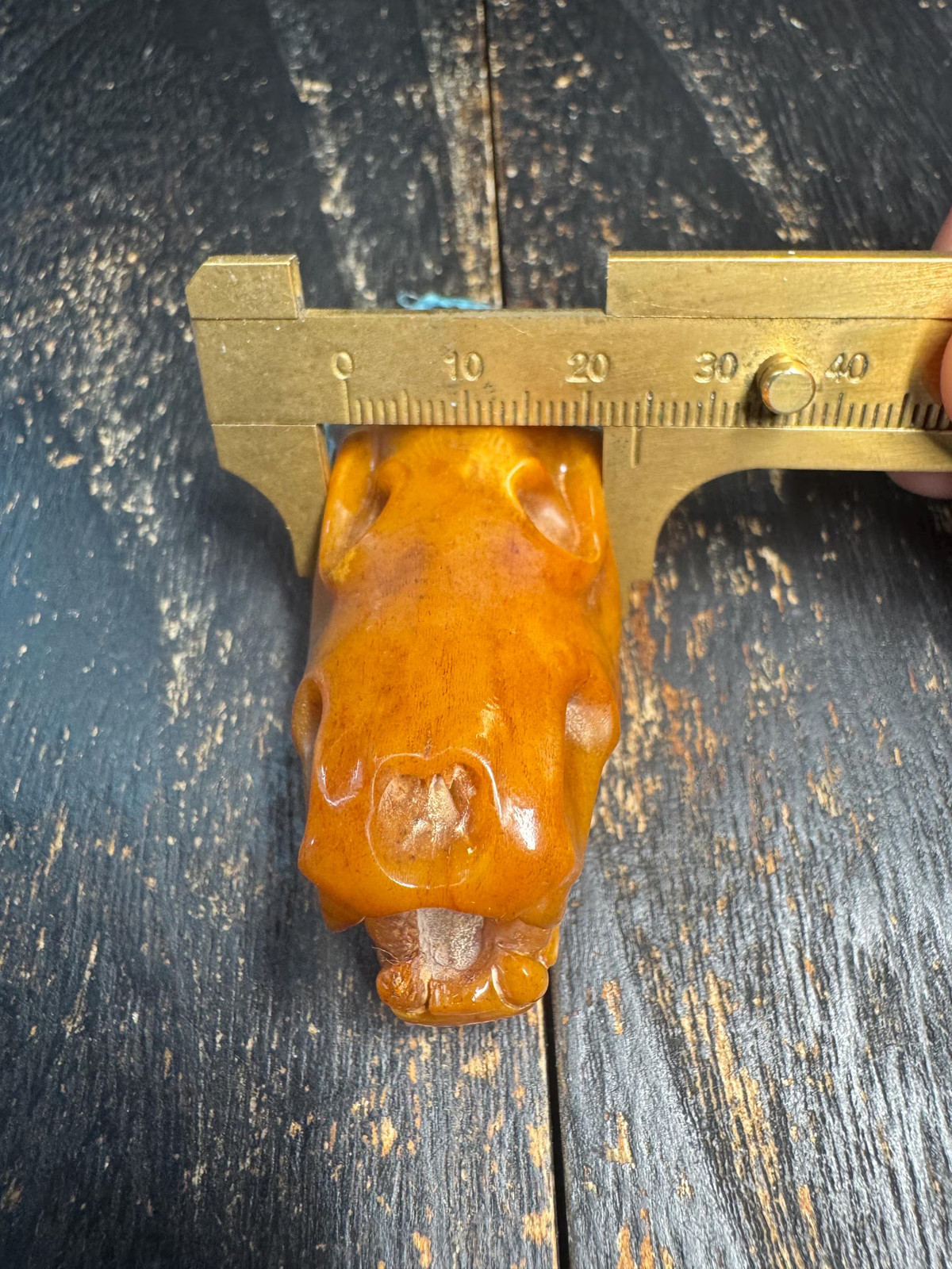 Vintage Tibetan Hand Carved Yak Bone Wolf Skull Pendant | Himalayan Beast Head