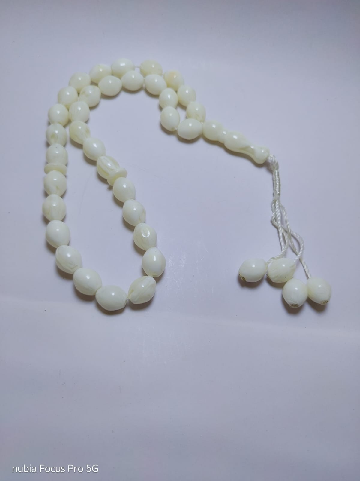 White Muslim Prayer Beads Misbaha Tasbih Handmade Religious Gift