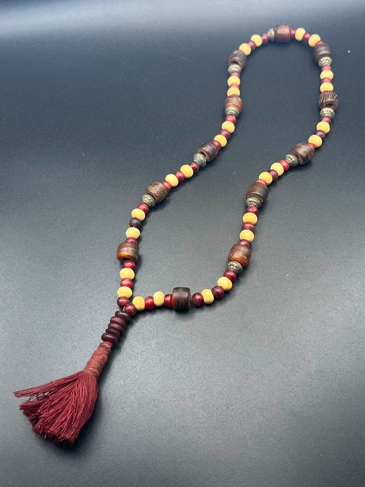 An unusual Horn , Metal & Bakelite Misbaha Prayer Beads