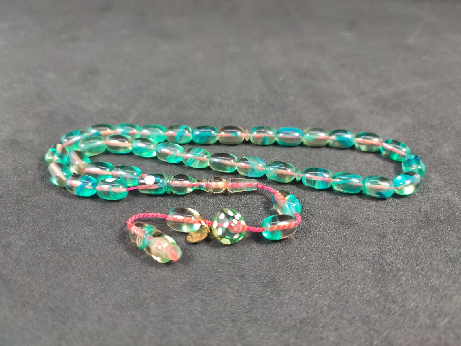 Islamic Prayer Patinli German Playing Rosary. 9*6mm. 33 beads.Tasbih, Handmade