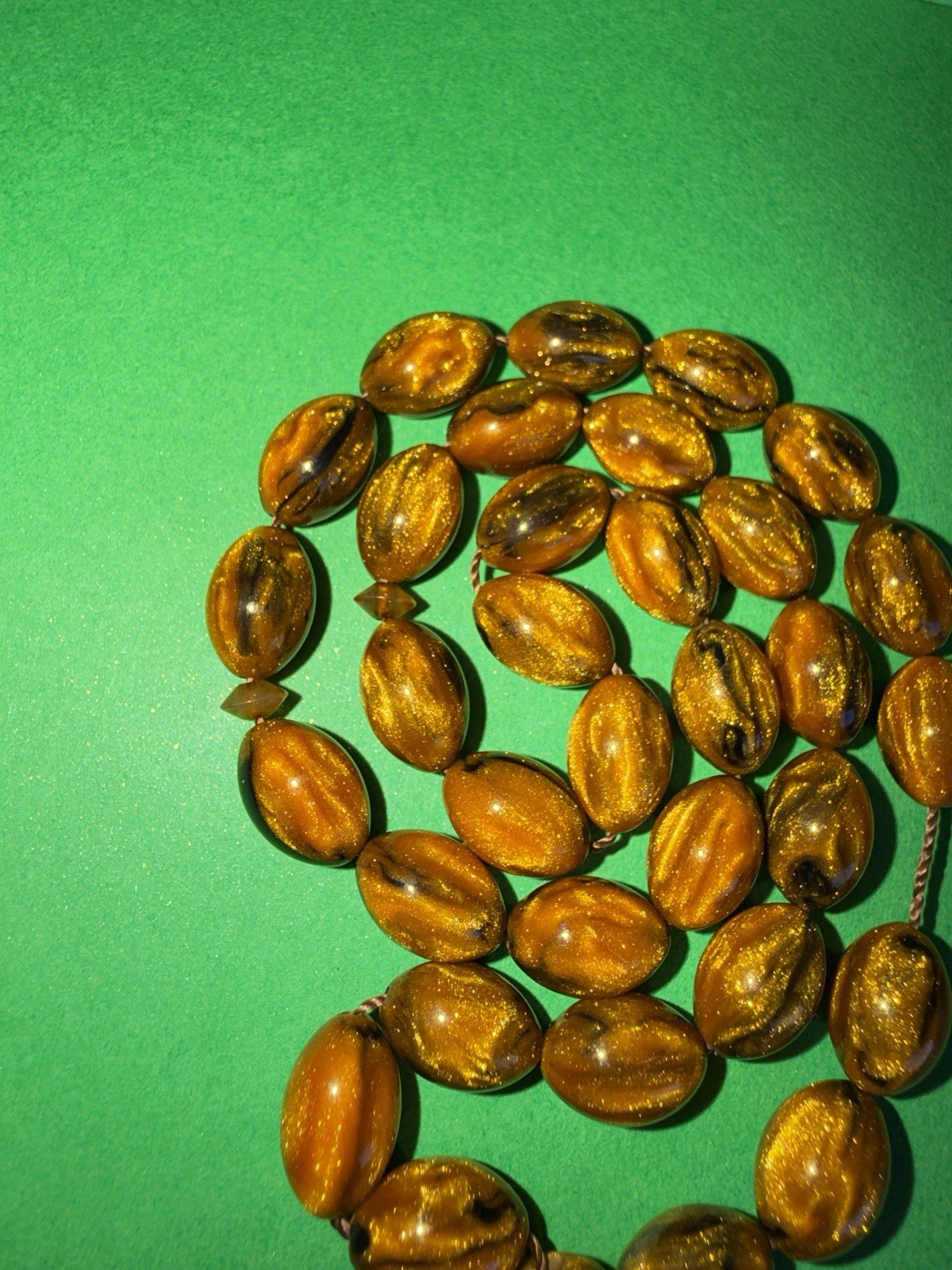 Unique Stardust Green Black bakelite Faturay Worry prayer 33 beads 33 grams R10