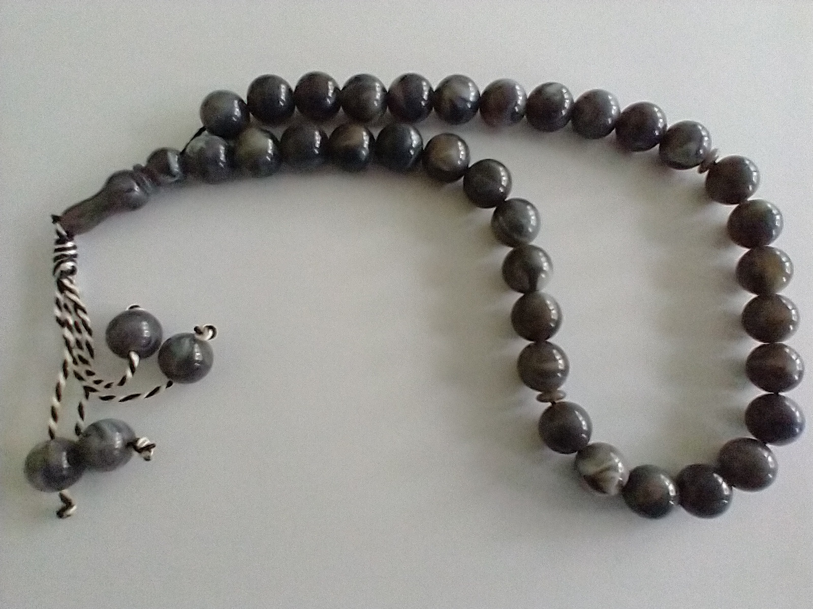 Muslim Prayer Beads 33 gray white Beads Misbaha Tasbeeh Sibha