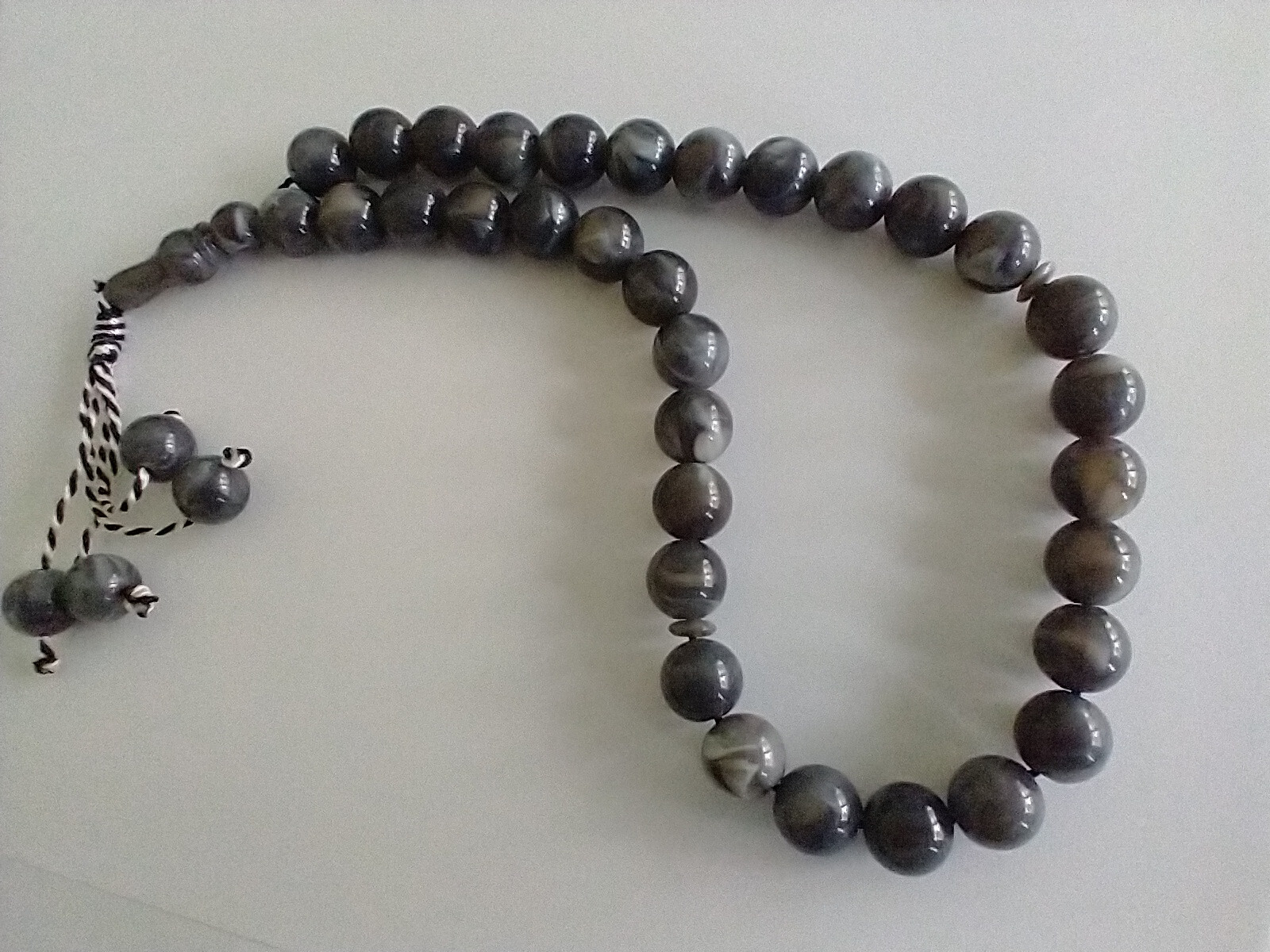 Muslim Prayer Beads 33 gray white Beads Misbaha Tasbeeh Sibha