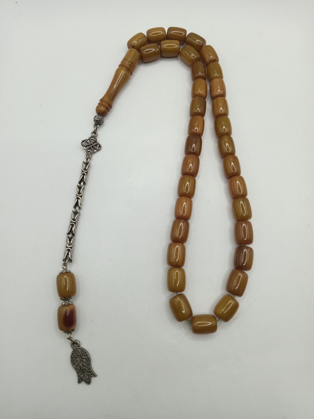 Rare Vintage Rosary Bakelite Faturan Misbaha Islam Prayer 33 Beads 43g 13*10mm