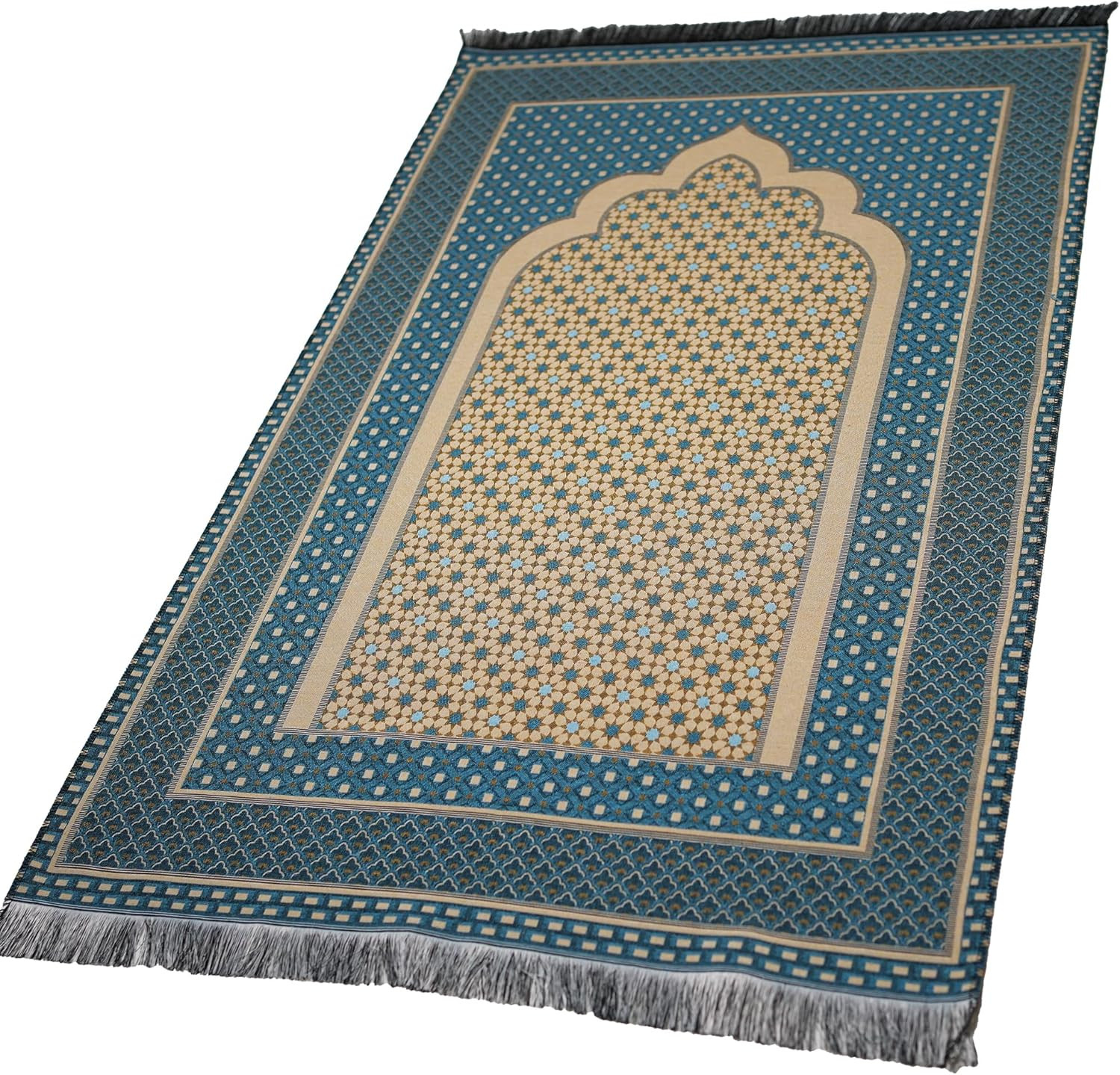 Turkish Islamic Prayer Mat Janamaz Sajjadah | Thin Woven Cotton Praying Rug Rama