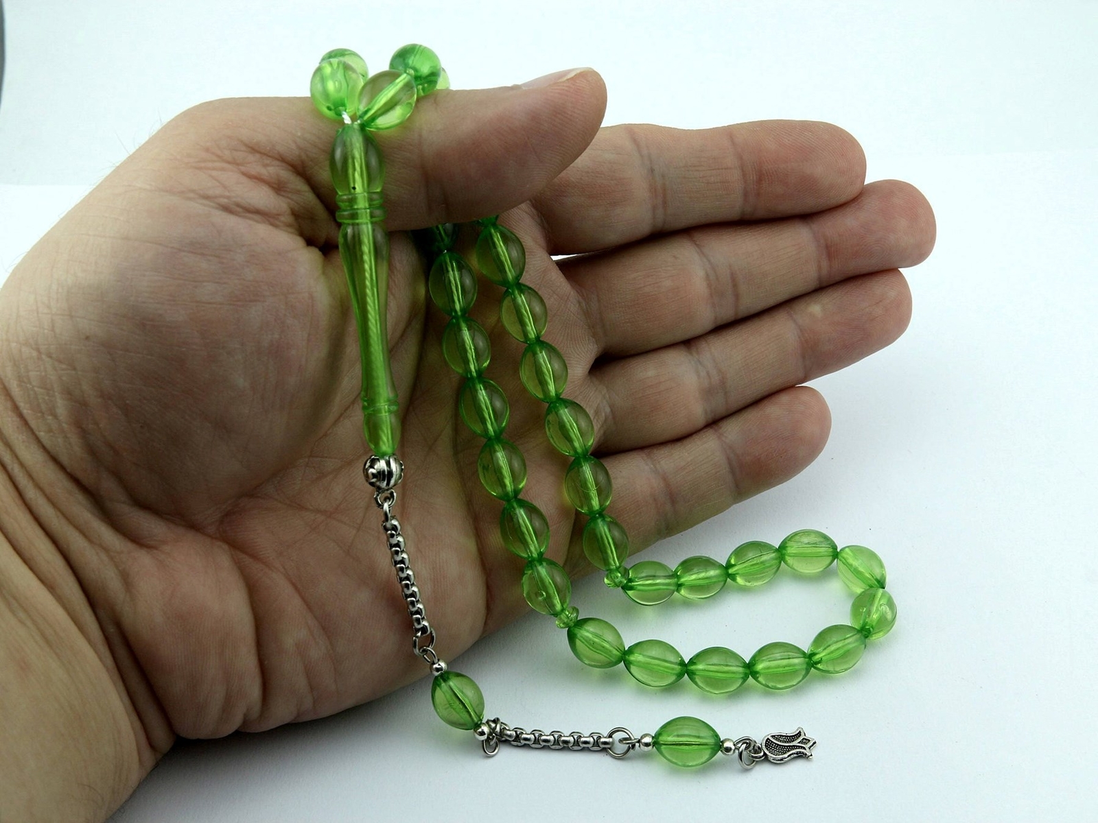 Green color 33 beads Islamic Prayer Beads Misbaha Rosary worry 401058 Tesbih