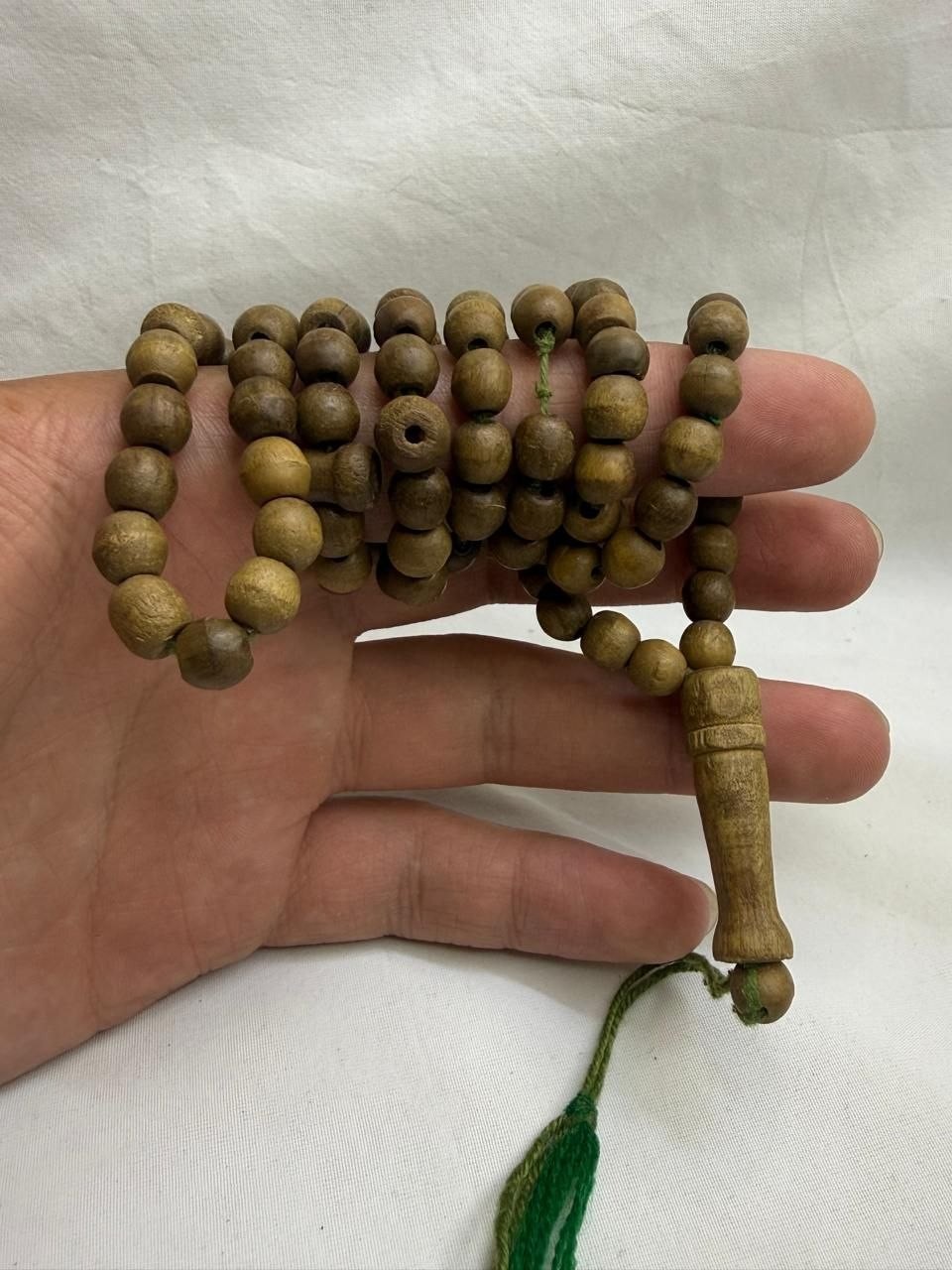 Rare Antique Handcrafted Natural Wood Tasbih Islamic Prayer Bead 99 Vintage Rosa