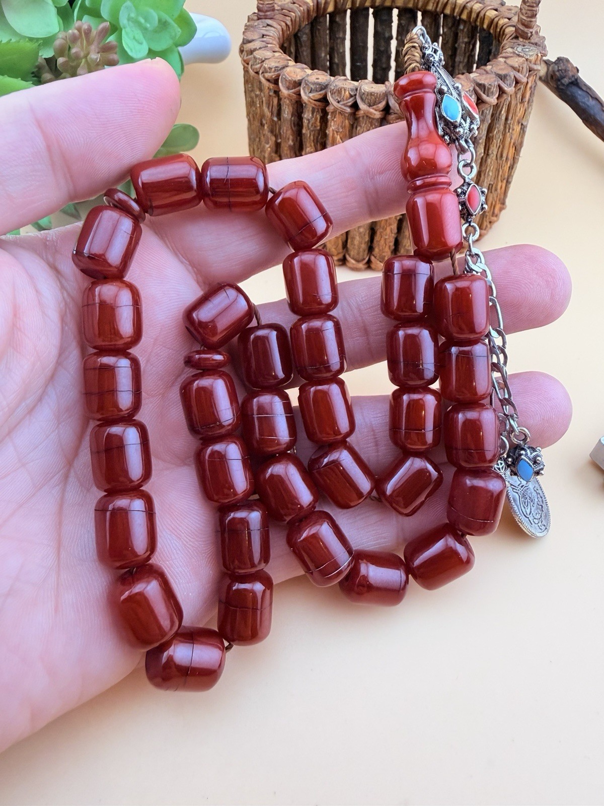 Vintage Misky 33 Worry Beads Prayer Rosary Tasbih مسبحة مسباح مسكي قديم 474