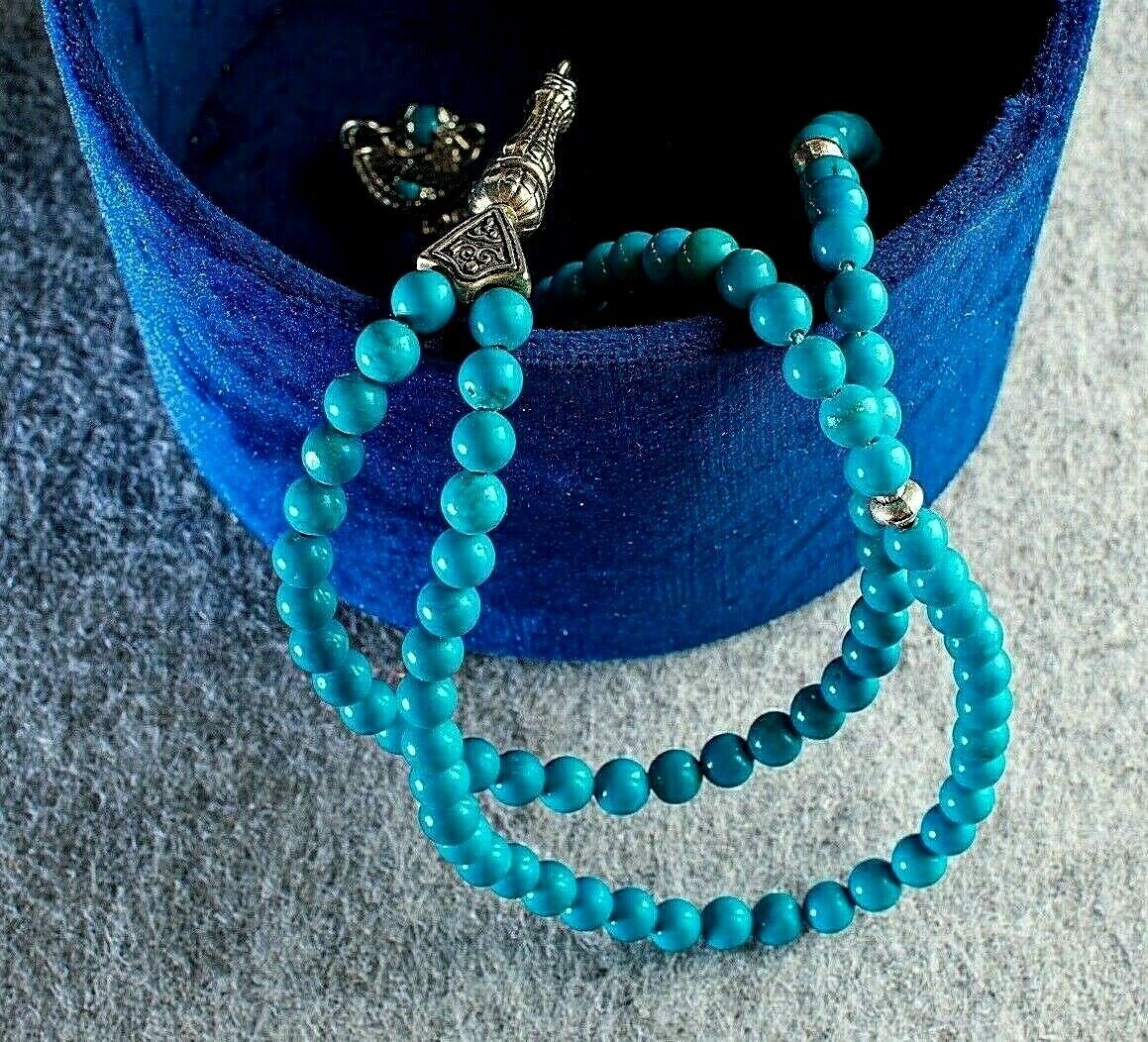 REAL Turquoise Islamic Prayer 99 beads, Tasbih, Misbaha, Tasbeeh, Sibha, Rosary