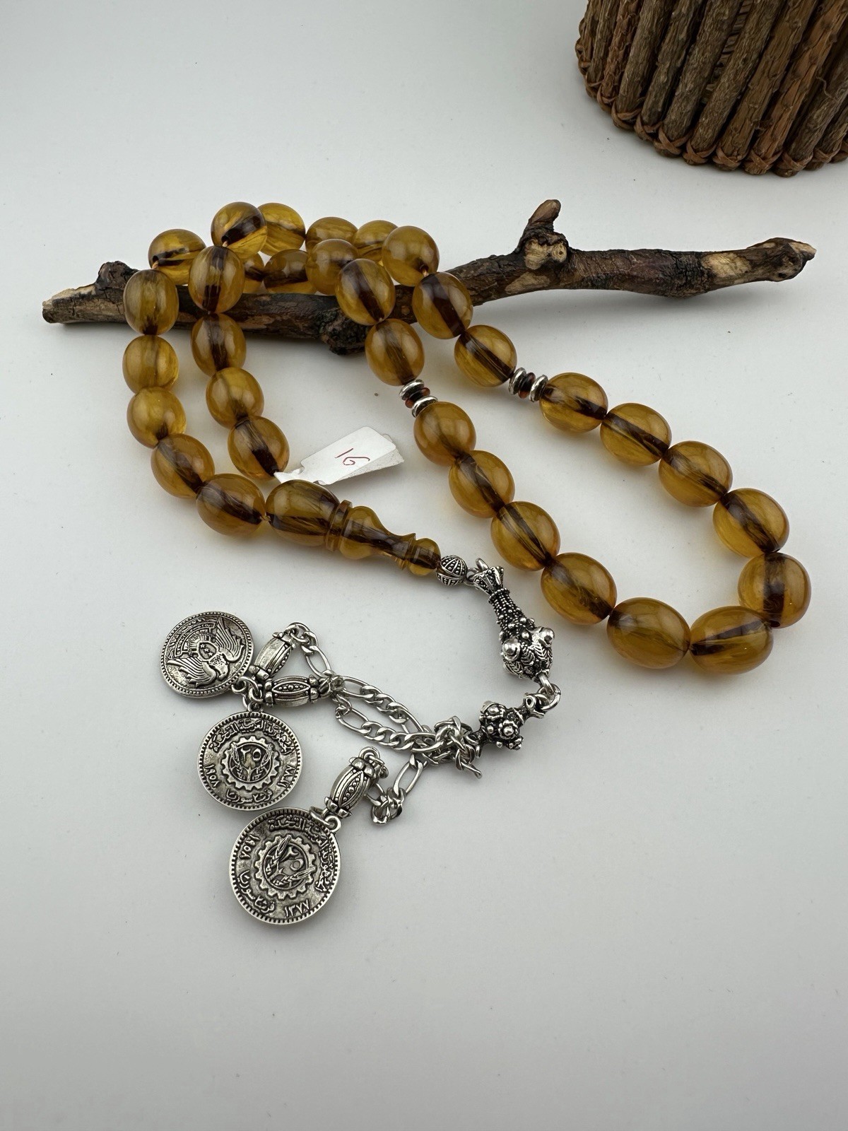 New Collectible Misky Amber 33 Beads Islamic Rosary مسبحة مسباح مسكي جودة عالية