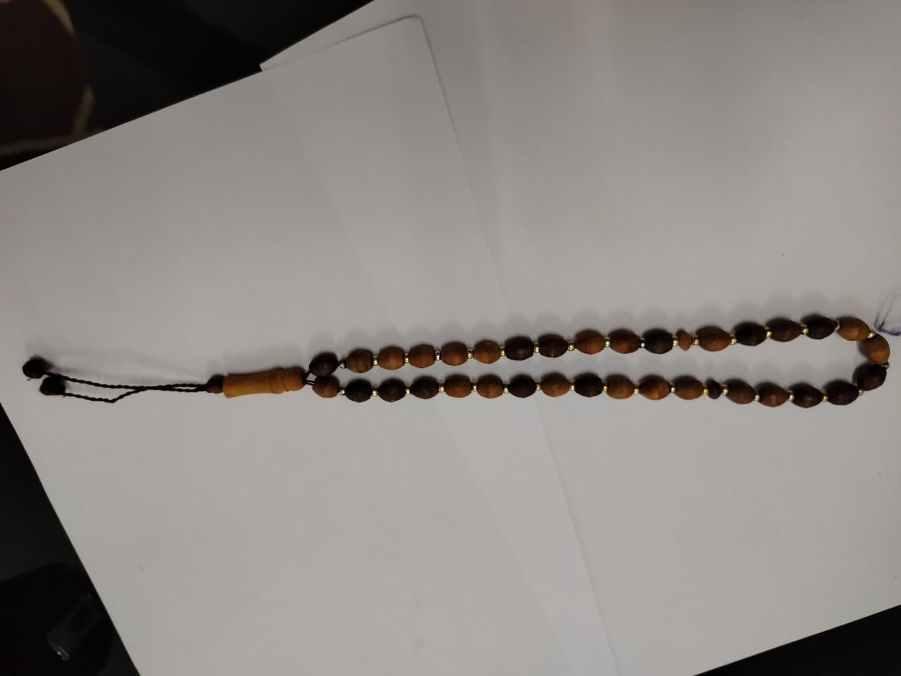 Wooden Islamic Prayer Beads Tasbih Brown Oval Beads Muslim Misbaha Rosary