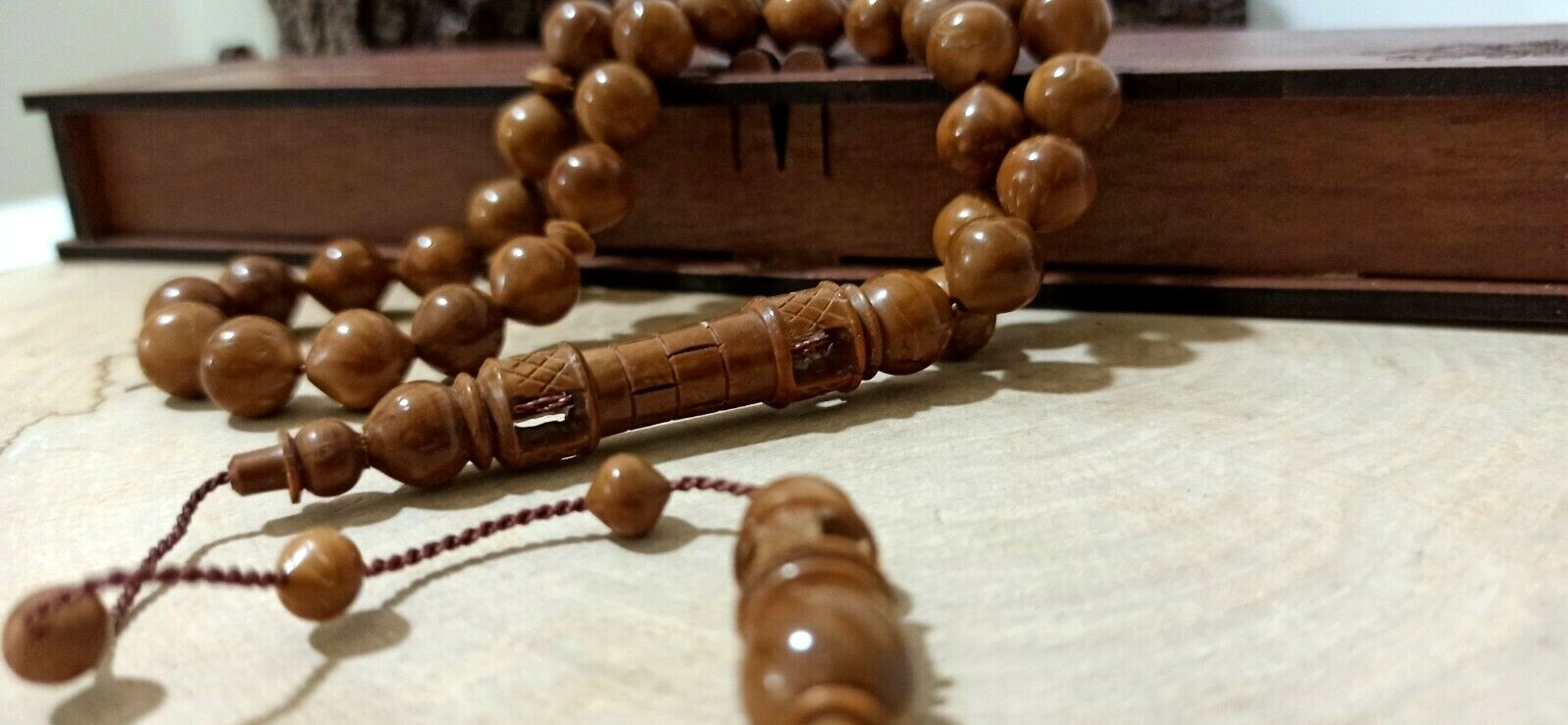 Islamic Prayer Beads, NATURAL COCO KUKA WOOD TASBIH, MISBAHA, 33 BEADS, HANDMADE