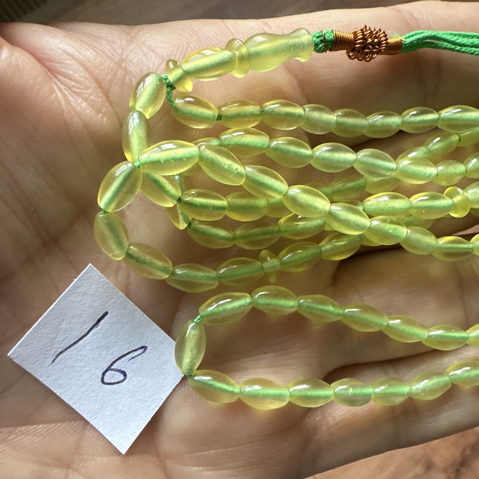 99 BEADS GREEN SHAH MAGHSOUD 38CM LONG شاه مقصود تسبيح