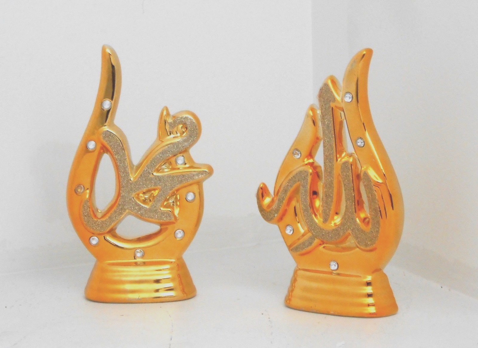 Islamic Muslim gold color ceramic favor Allah & Mohammad/Home decorative