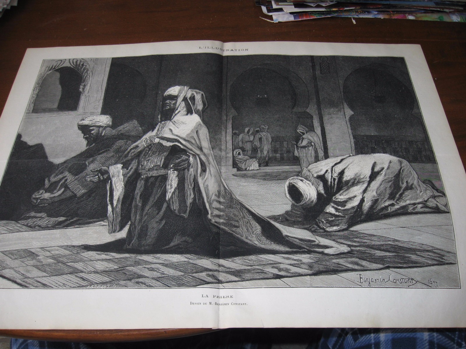 1878 Art Print ENGRAVING – MUSLIM Call to PRAYER Pray ISLAM Benjamin Constant