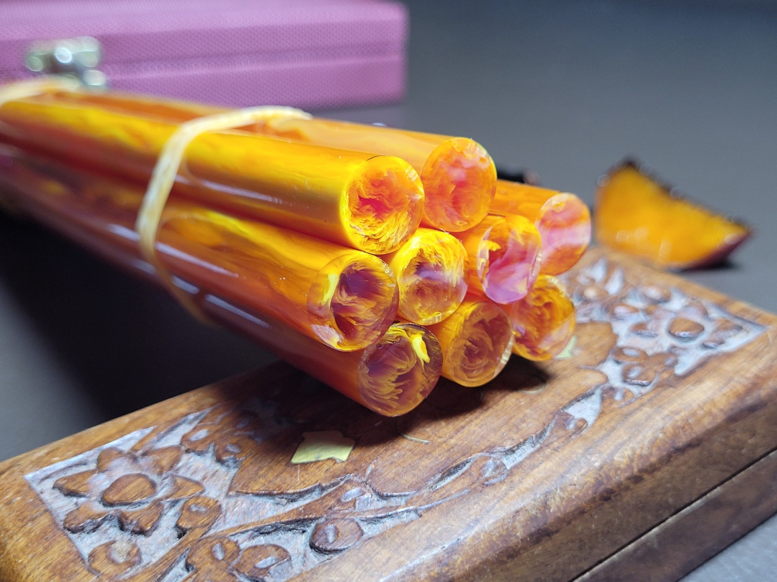 Amber Bakelite Sticks Phenolic Resin faturan making prayer beads, rosary, tasbih