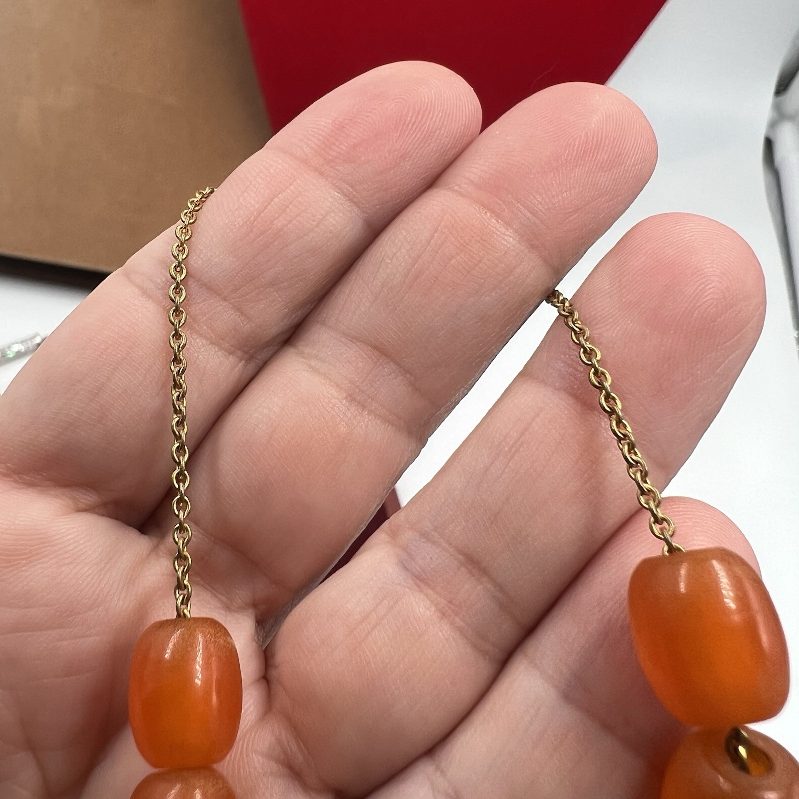 Antique Αmber Honey Butterscotch Bakelite Faturan Prayer Beads Bracelet 15 Beads