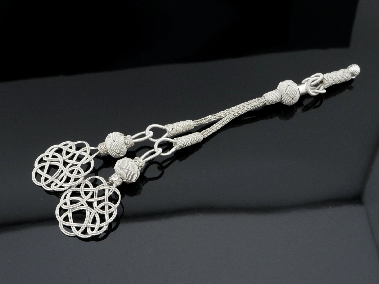 Handmade Trabzon kazaz hand-knitted Metal tassel 1000 silver Prayer Bead 730178