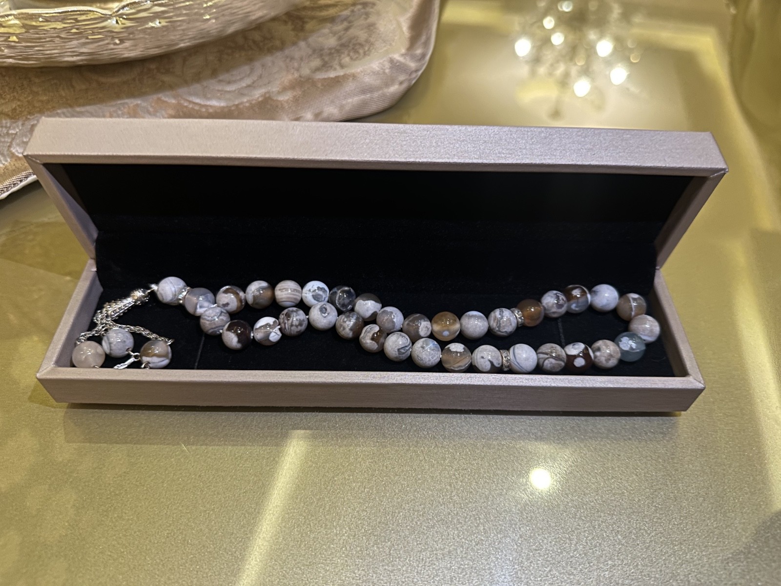 Luxury Dalmatian Jasper Tasbih 33 Beads – Premium Natural Stone Misbaha