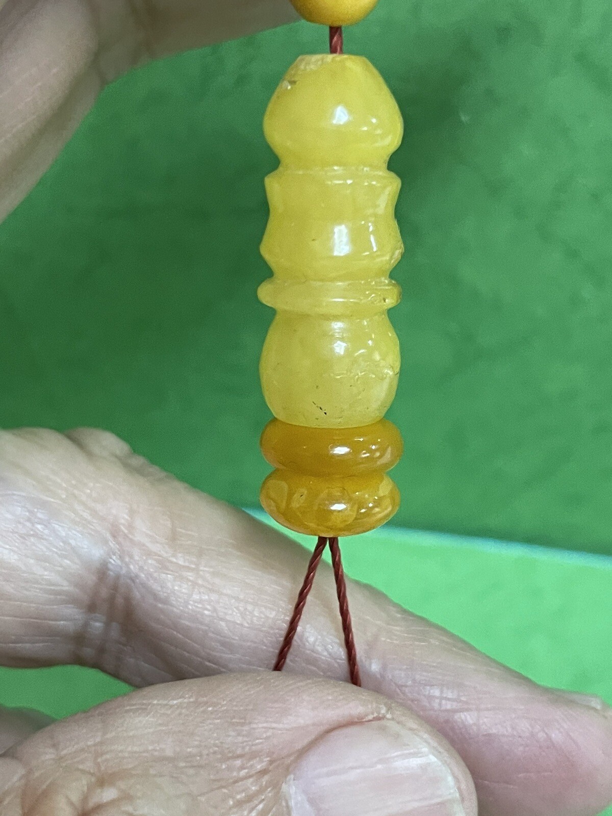 Antique rare Egg Yolk baltic amber Necklace Prayer Islamic 99 beads 44g R1