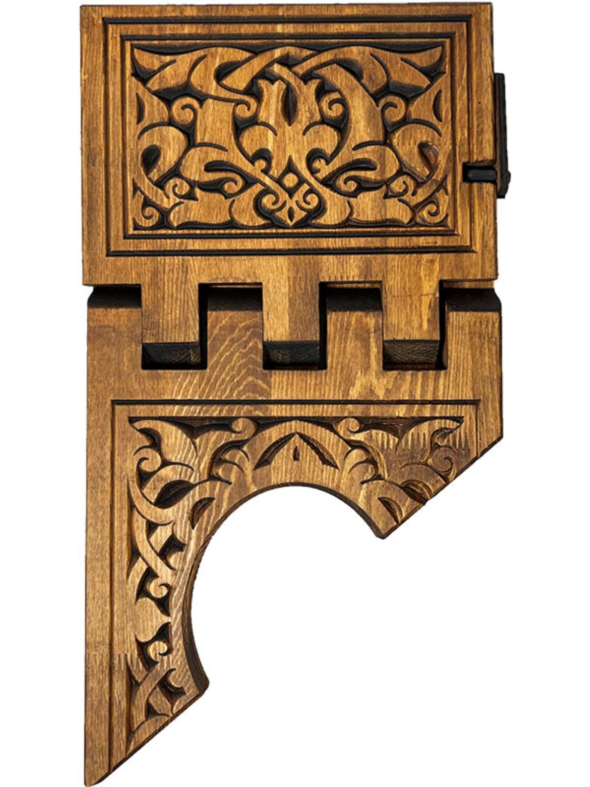 Turkish Handmade Carved Wooden Book Reading & Tablet Stand, Holy Gift