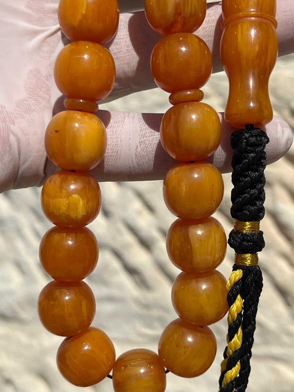 Antique Germany Cherry Amber Rosary 33 سبحة مسكي الماني انتيك خراطة افغاني مصدفة
