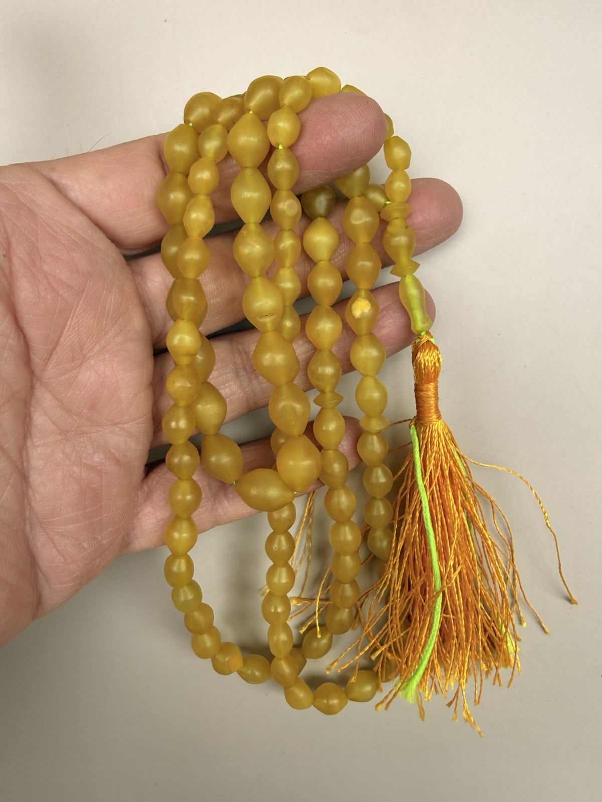 Antique Islamic Natural Afghan Bayzahar Shah Maqsood Prayer 57g 99 Beads R2