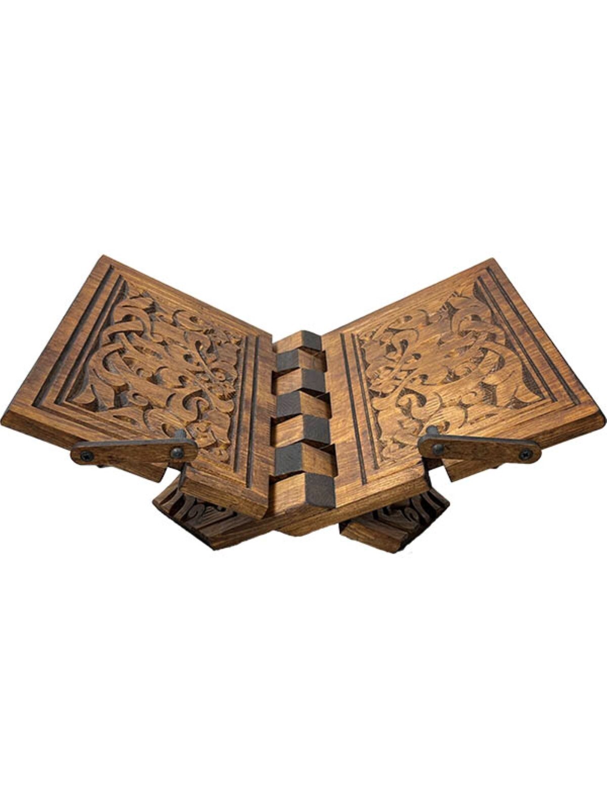 Turkish Handmade Carved Wooden Book Reading & Tablet Stand, Holy Gift
