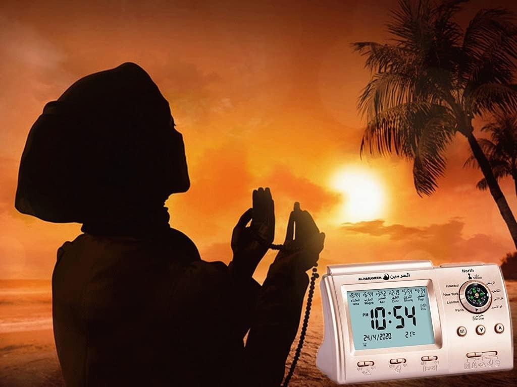 Anlising Islamic Azan Table Clock, Digital Muslim Prayer Alarm,Qibla Direction