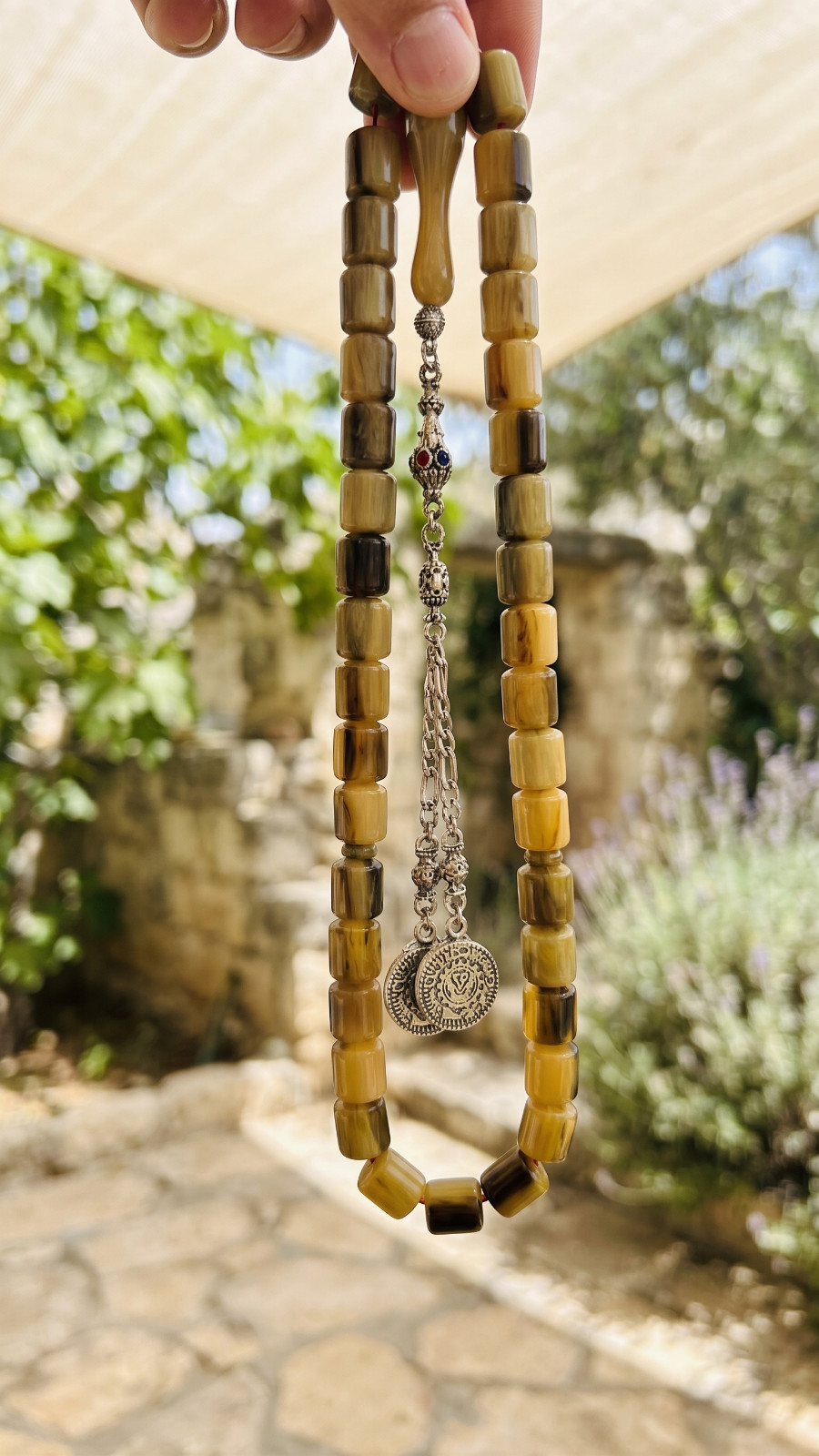 Collectible Olive Green Miske Tasbih 37 Beads Islamic Prayer Rosary – سبحة مسكي