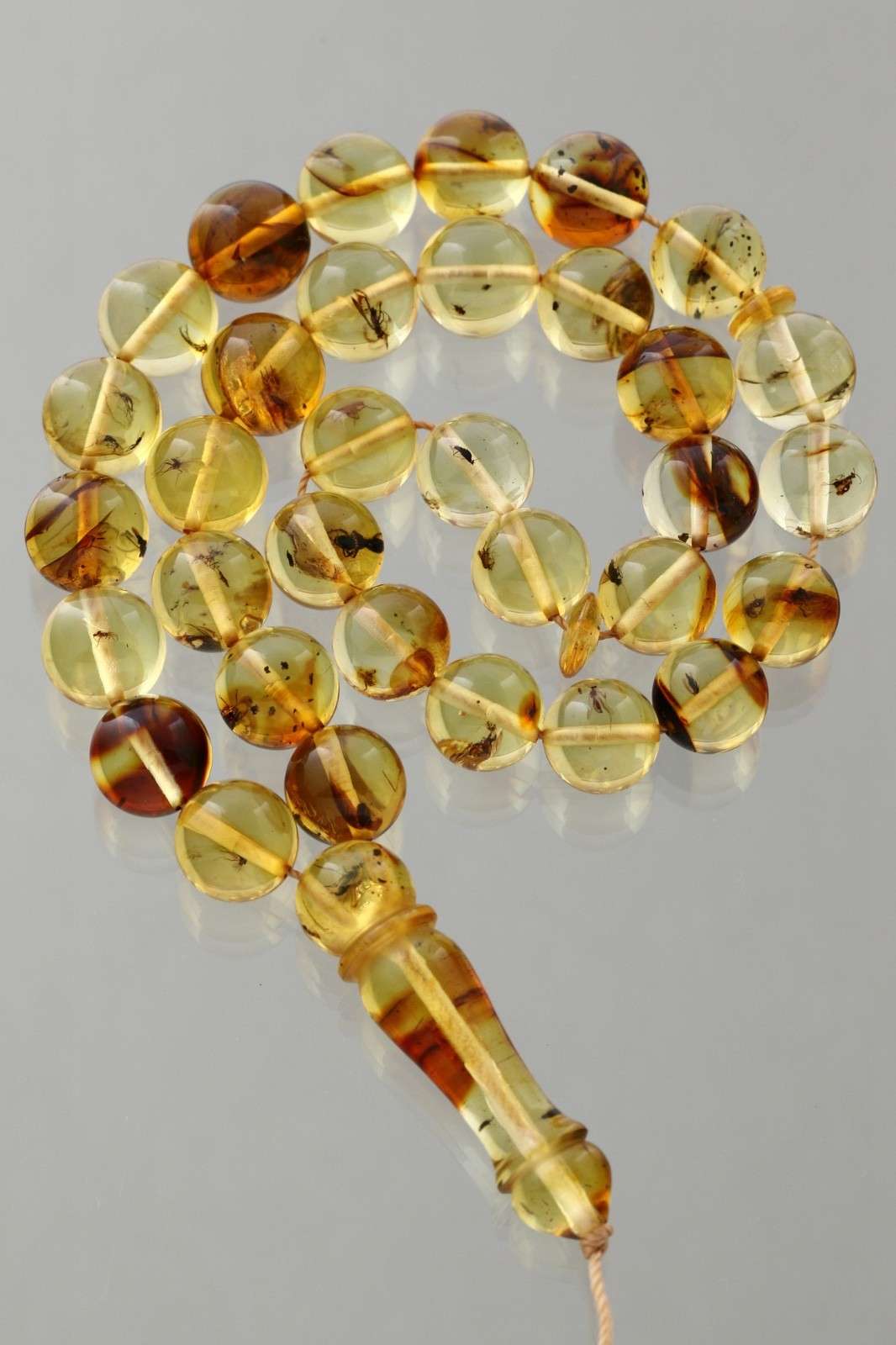 Islamic 33 FOSSIL Insect Round Prayer Beads 9mm BALTIC AMBER TASBIH 19g 260416-6