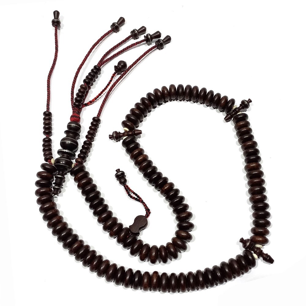 Handmade Tijani Sufi Prayer Beads Large Tamarind Wood 15mm x 07 mm