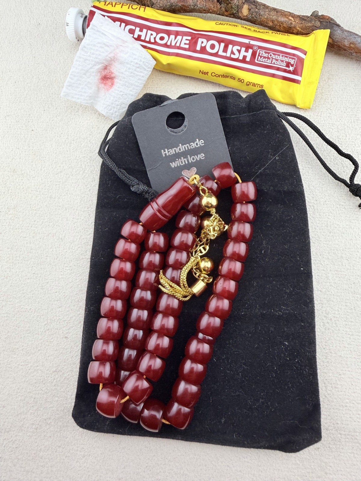 Old Tasbih Misbah Islmaic Rosary 33 Beads 624 مسبحة مسباح باغا قديم