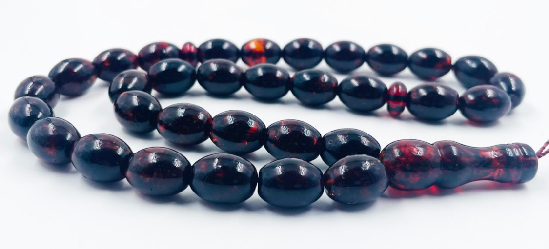 Amber Prayer beads Natural Baltic Amber Tesbih Muslim Tasbeeh pressed