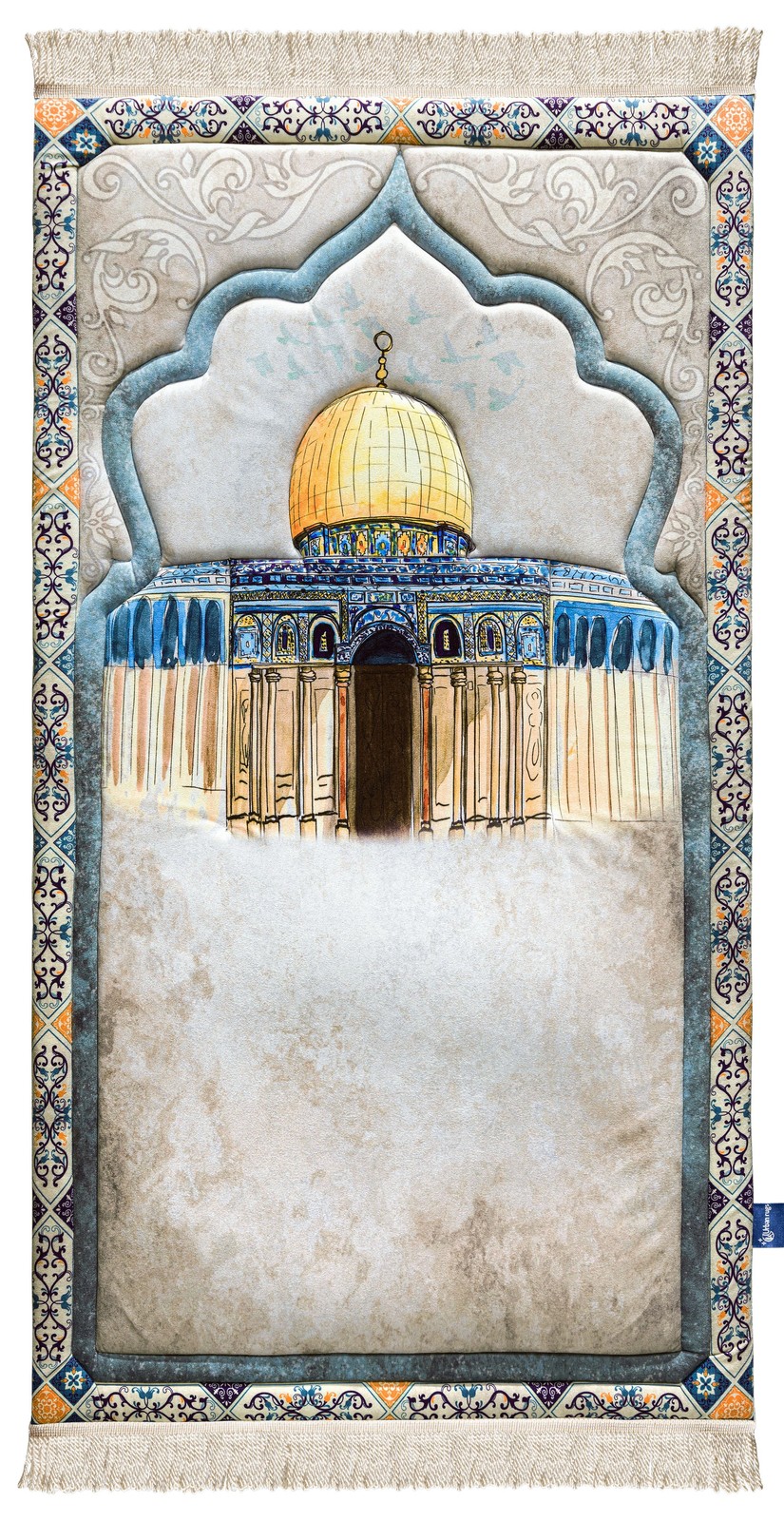Luxury Islamic Prayer Mat Best Egyptian Materials 47″ x 25″(Dome of the Rock)