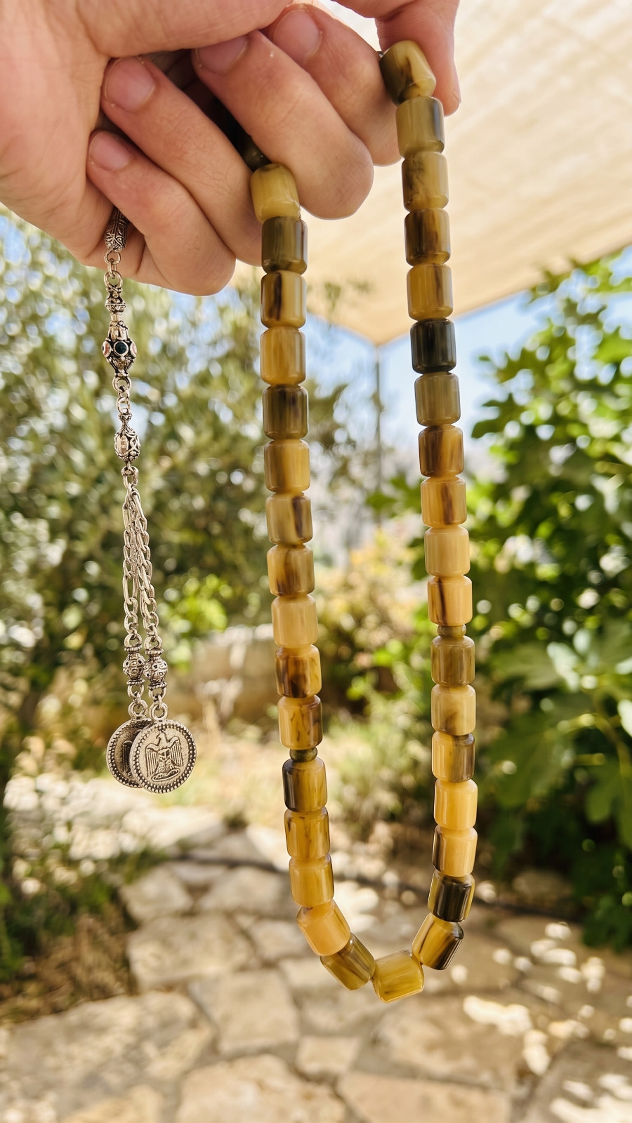 Collectible Olive Green Miske Tasbih 37 Beads Islamic Prayer Rosary – سبحة مسكي