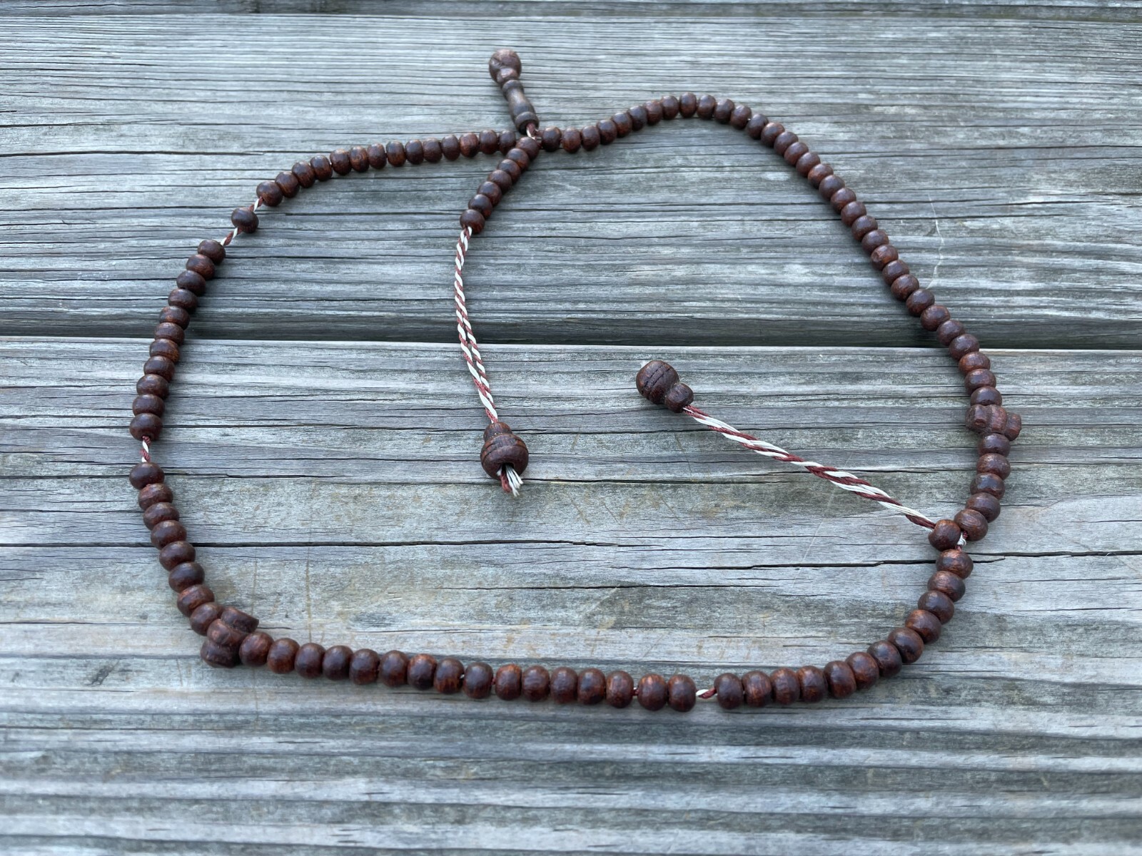 Religious Beads Dark Brown Real Wood Tasbeeh Handmade Prayer Beads With Lock