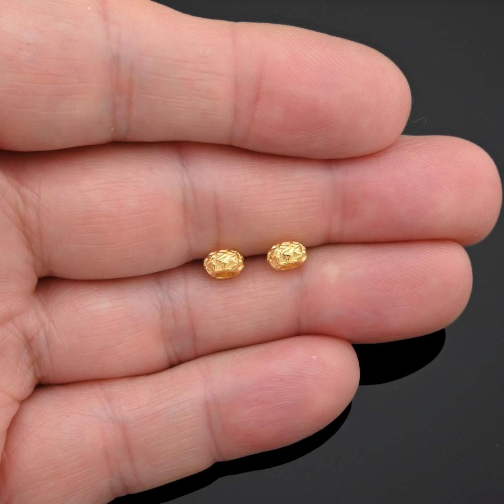 Gold plated Stopper 2 pcs 925 silver for make Islamic Prayer Beads 912083