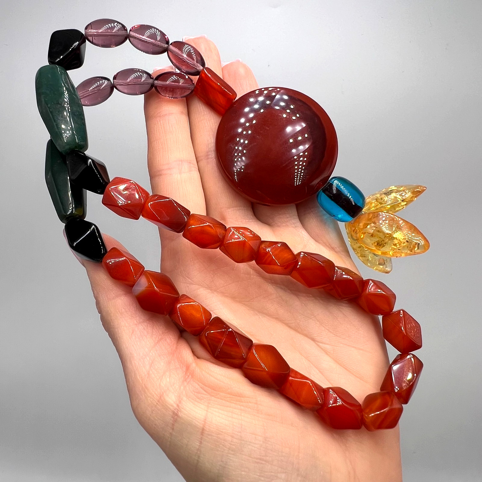 Vintage Prayer Natural Carnelian Beads Handmade Prison Art Rosary 33 Beads Nice