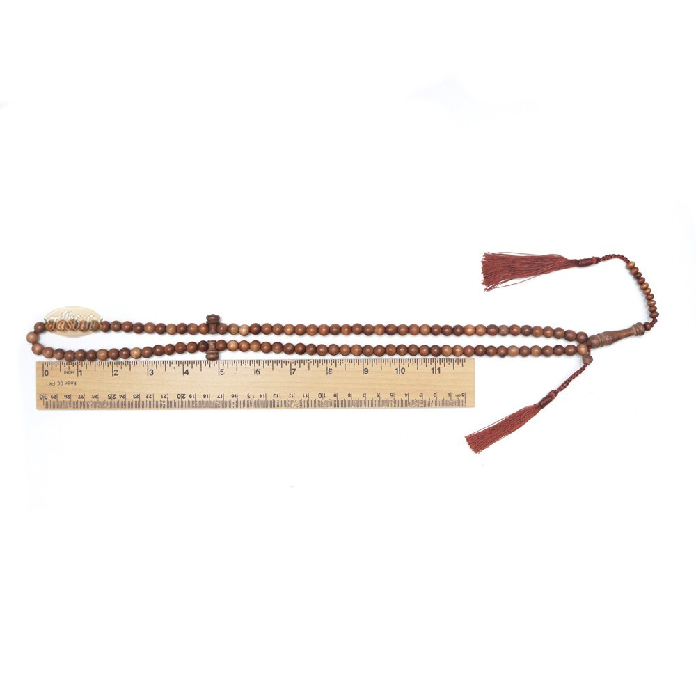 Naturally 99-bead Ironwood Stigi Tasbih 8mm Islamic Prayer beads with Tassels