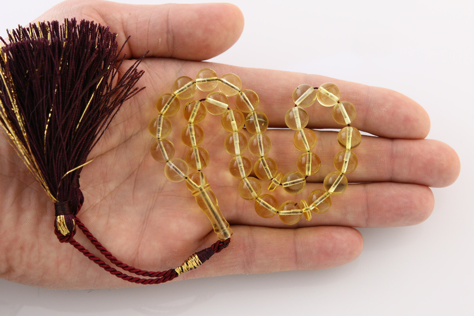 Islamic 33 Round Prayer Beads 9mm Genuine BALTIC AMBER TASBIH 16.8g 180307-14