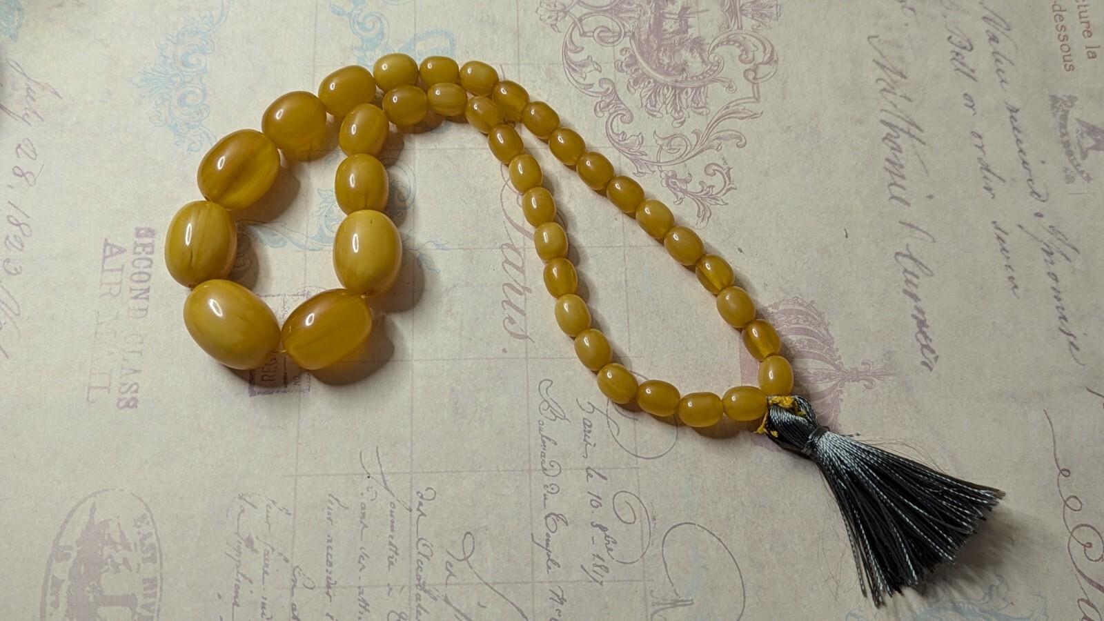 faturan amber LARGE Bakelite Islamic Rosary Prayer Beads 74 grams